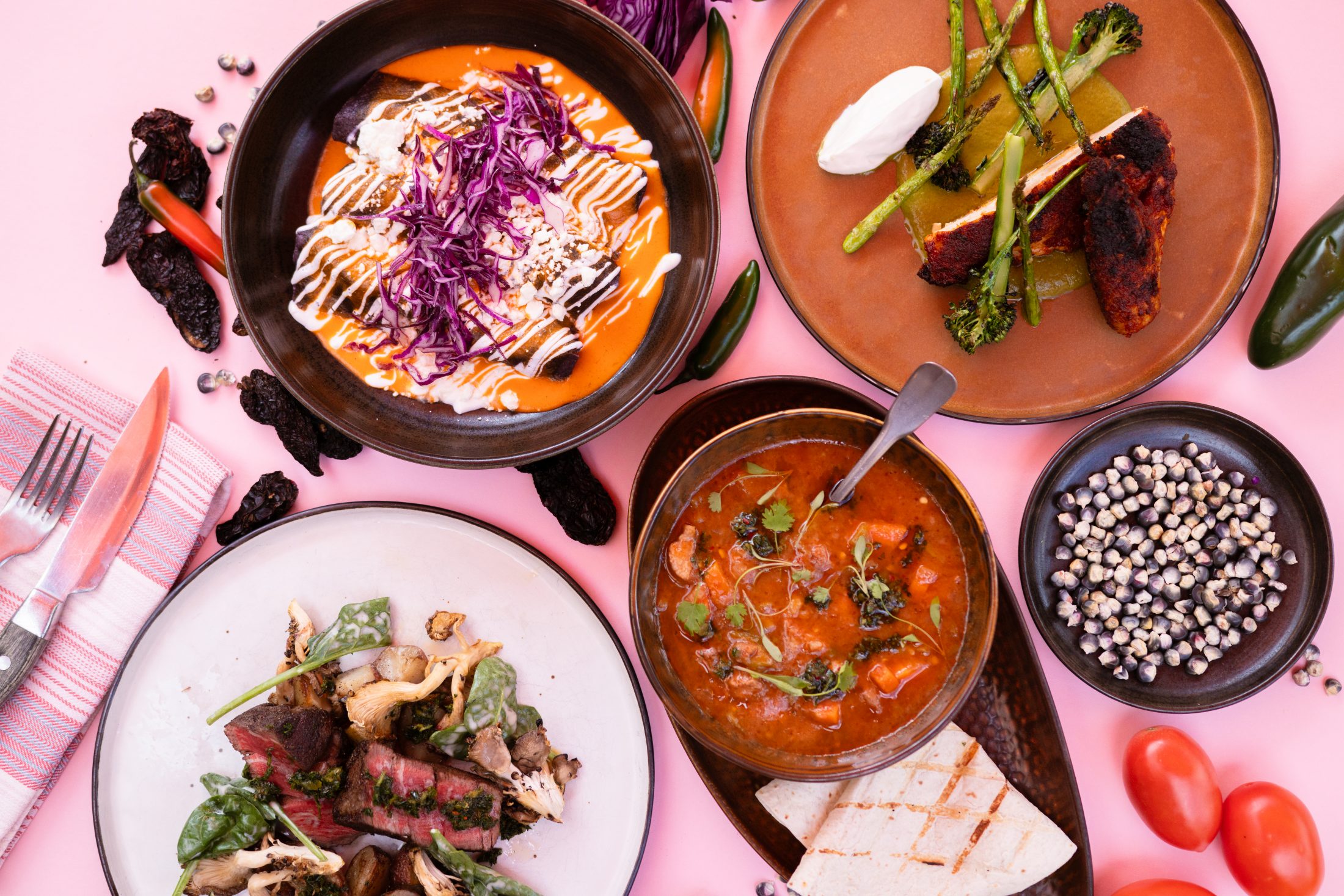 Group Food Shot The Pink Adobe